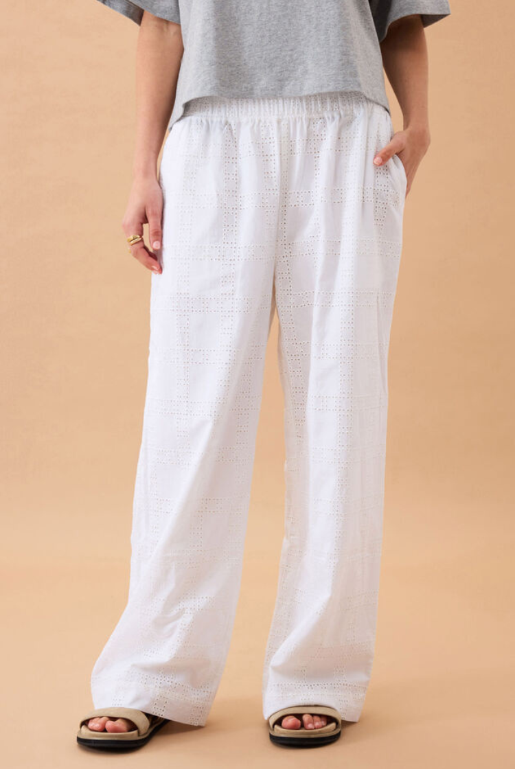 The Lounge Pant | White Broderie
