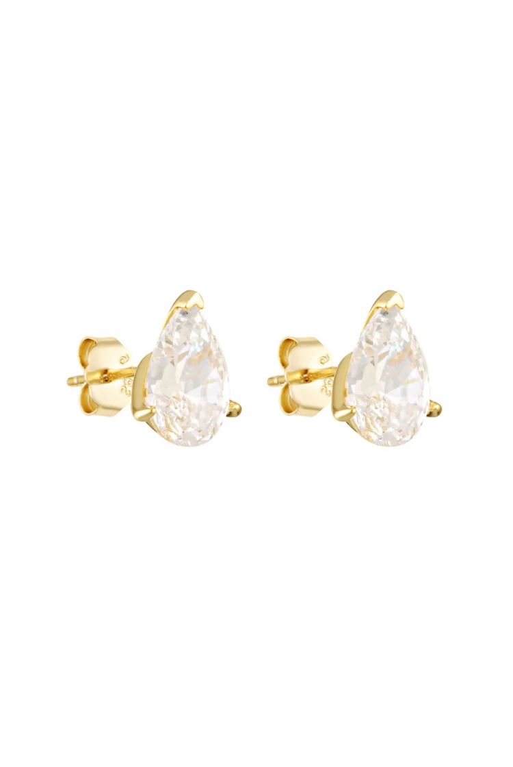 Pear Studs 2CT | Gold