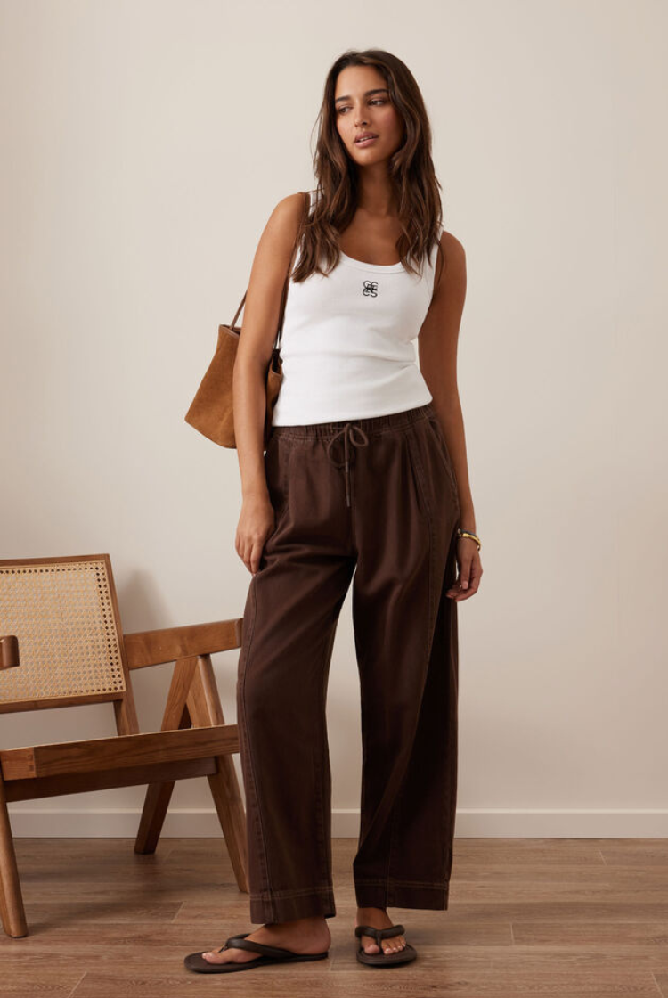 Jessie Barrel Pant | Chocolate