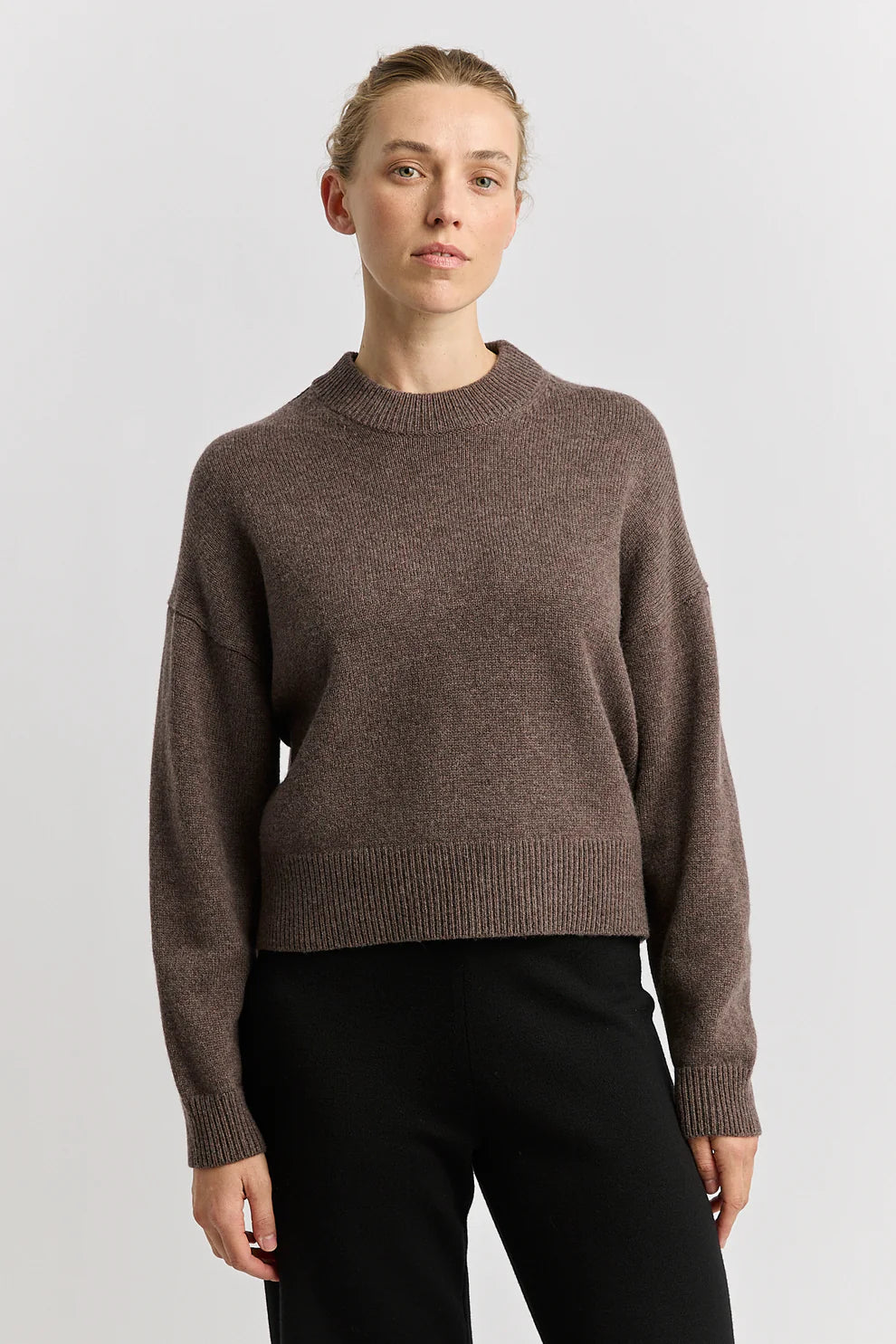 Drop Shoulder Crew | Mocha