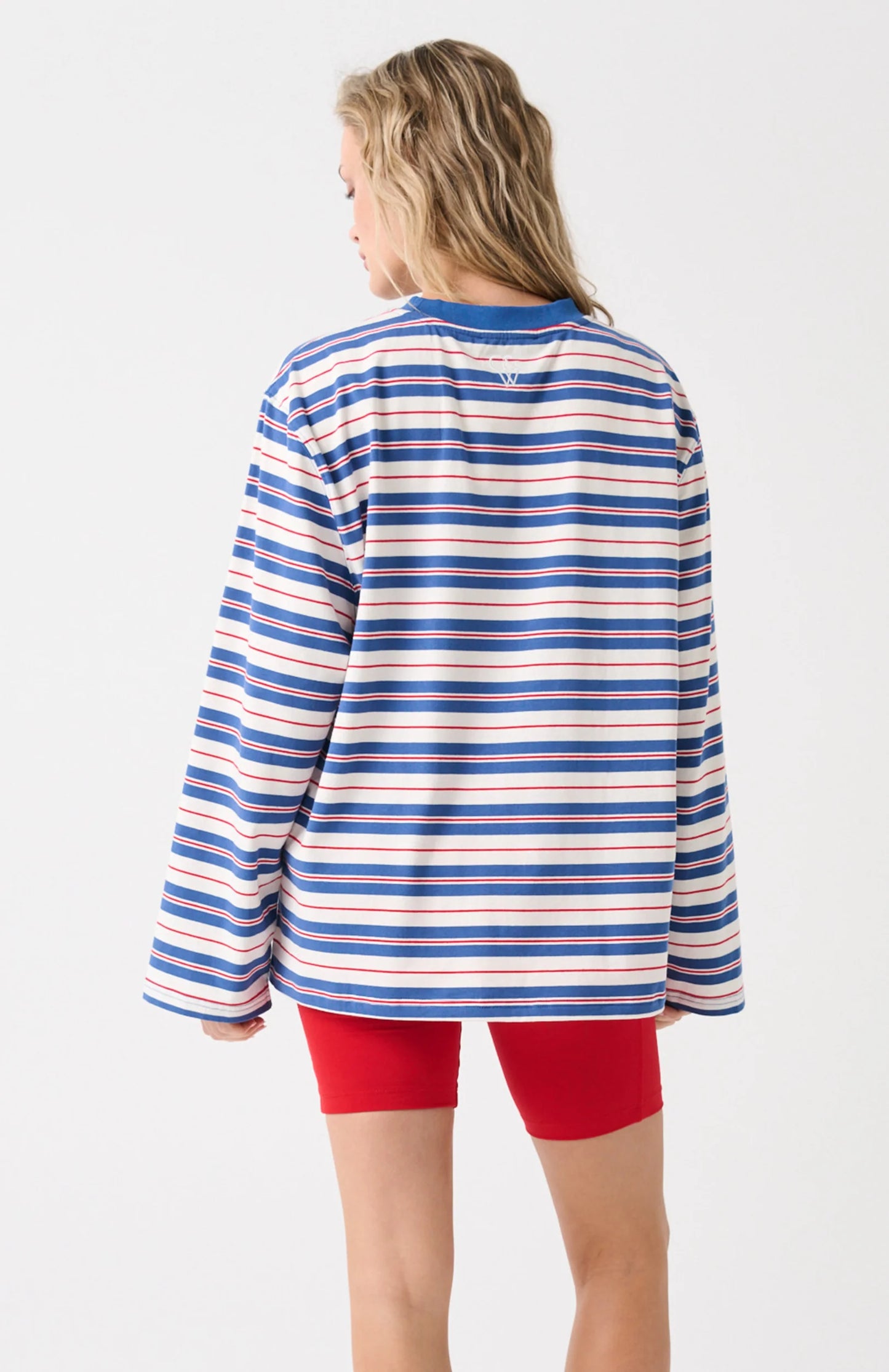 Carter Long Sleeve | Red/ Slate Stripe