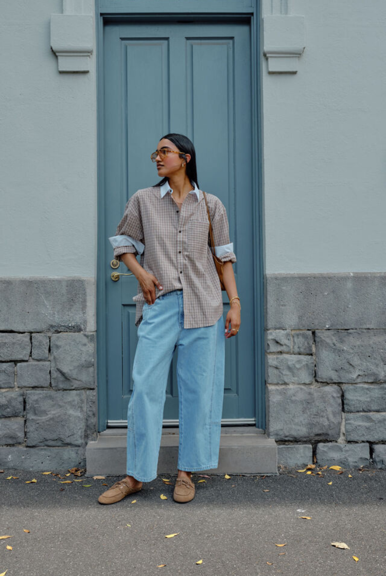 Peta Oversized Shirt | Toffee Check