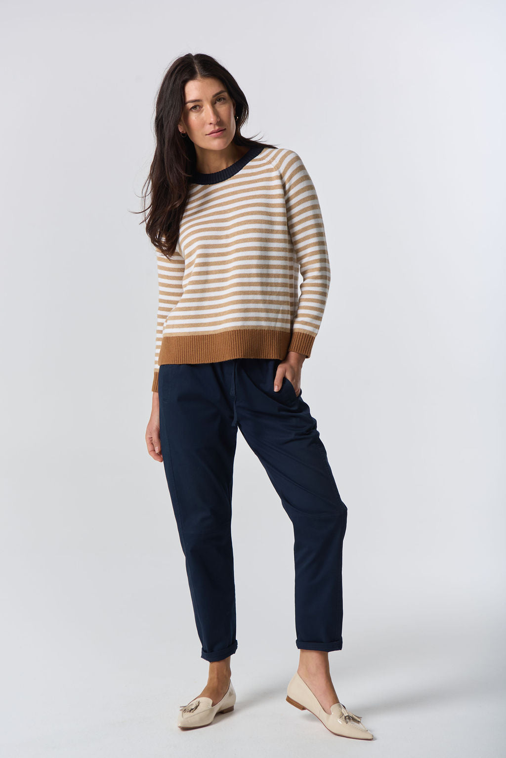 Farmer Cotton Cashmere Jumper | Cornsilk/ Laser