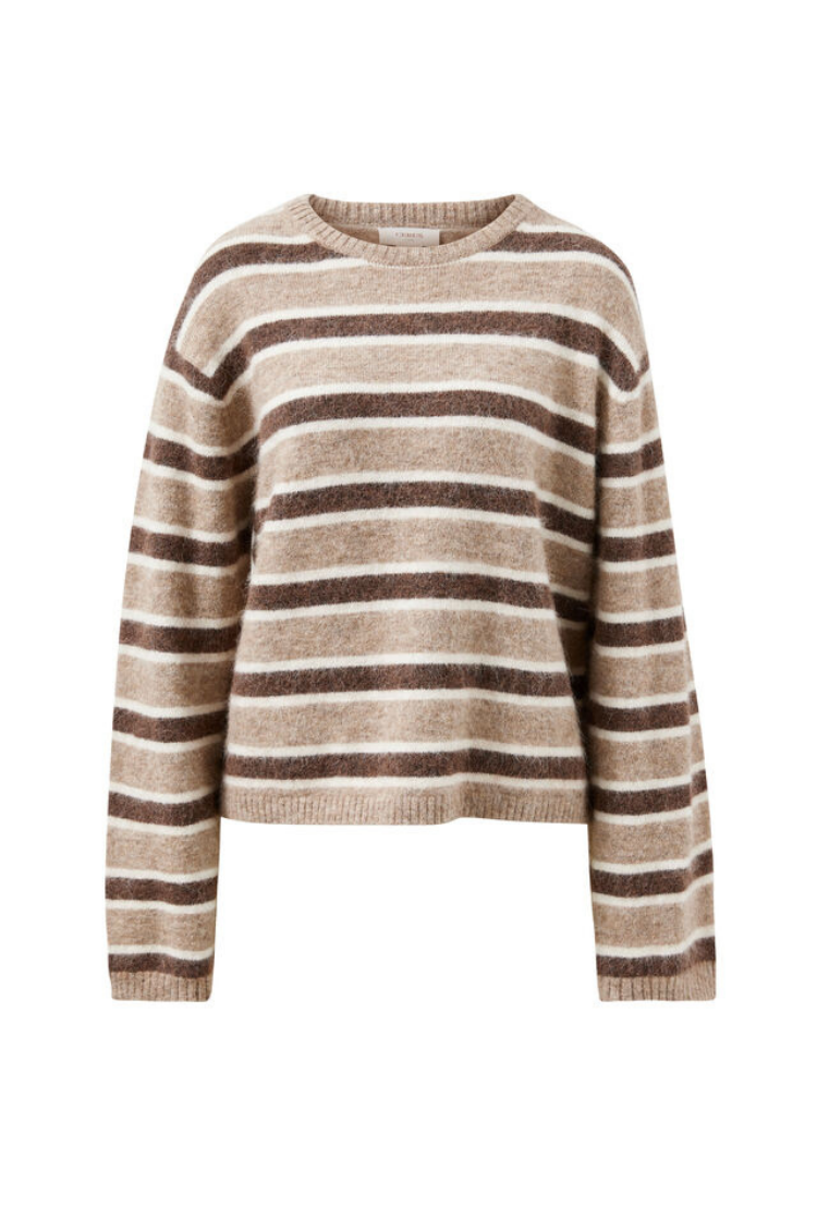 Bonnie Lofty Knit | Oat Marle Stripe