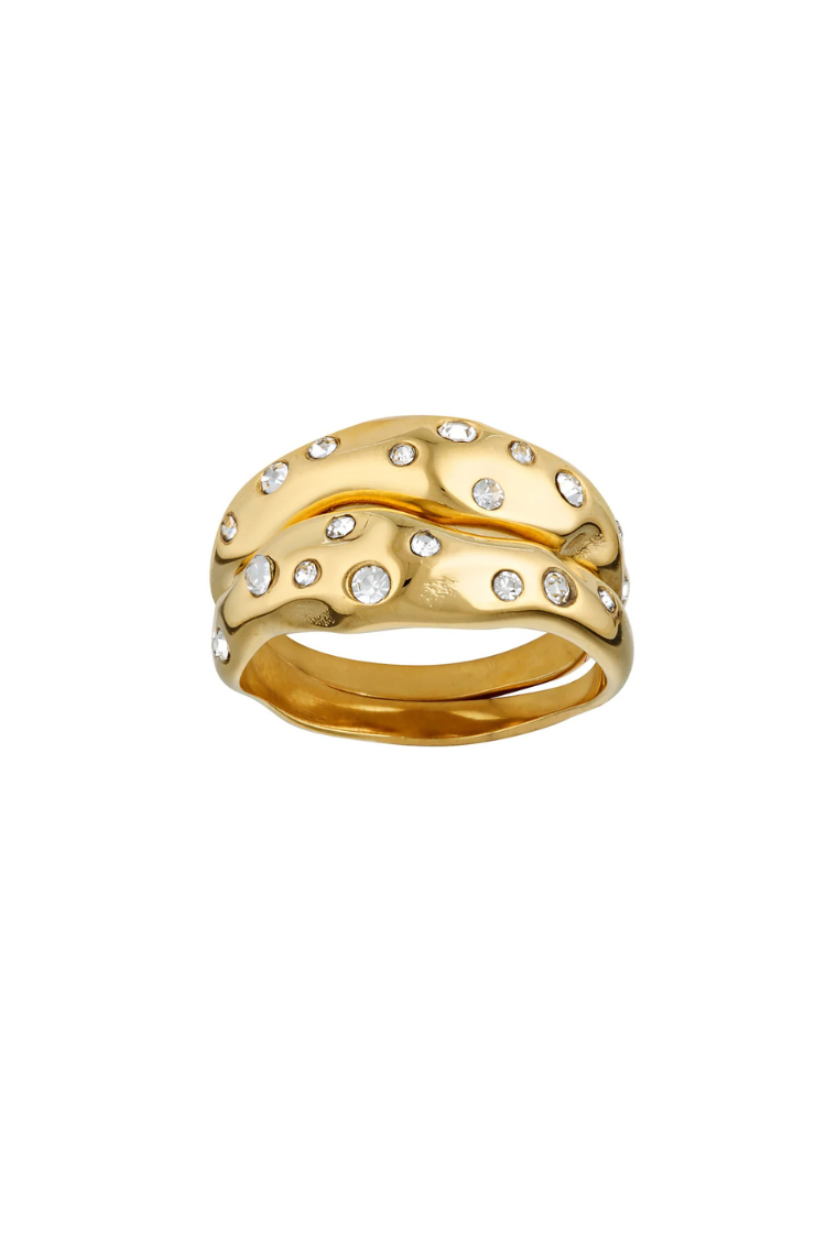 Mali Ring Set | Gold/ Clear (SIZE 7)