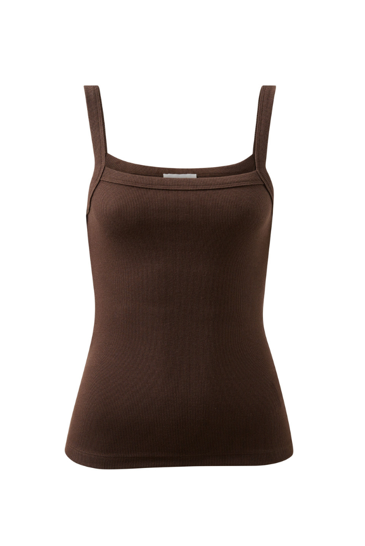 Sophie Rib Singlet | Brunette