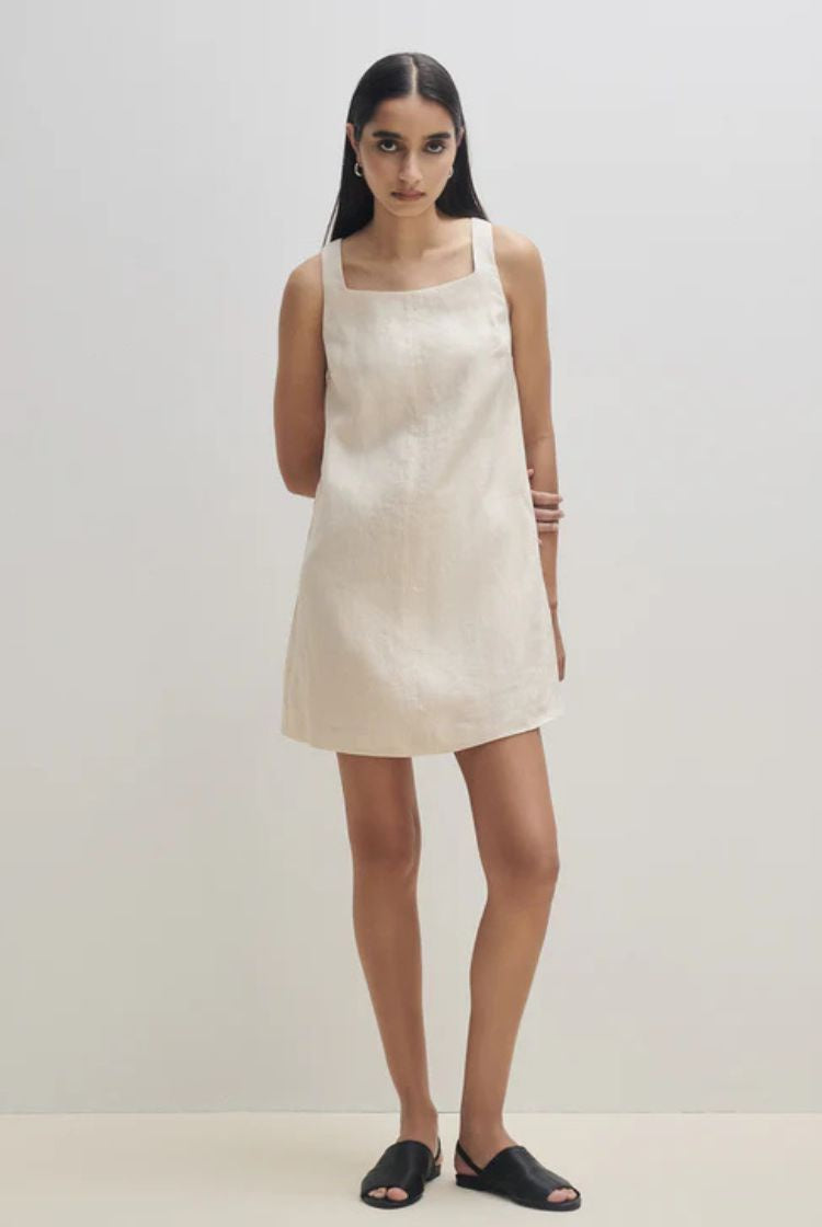 Eden Linen Midi Dress | Cream