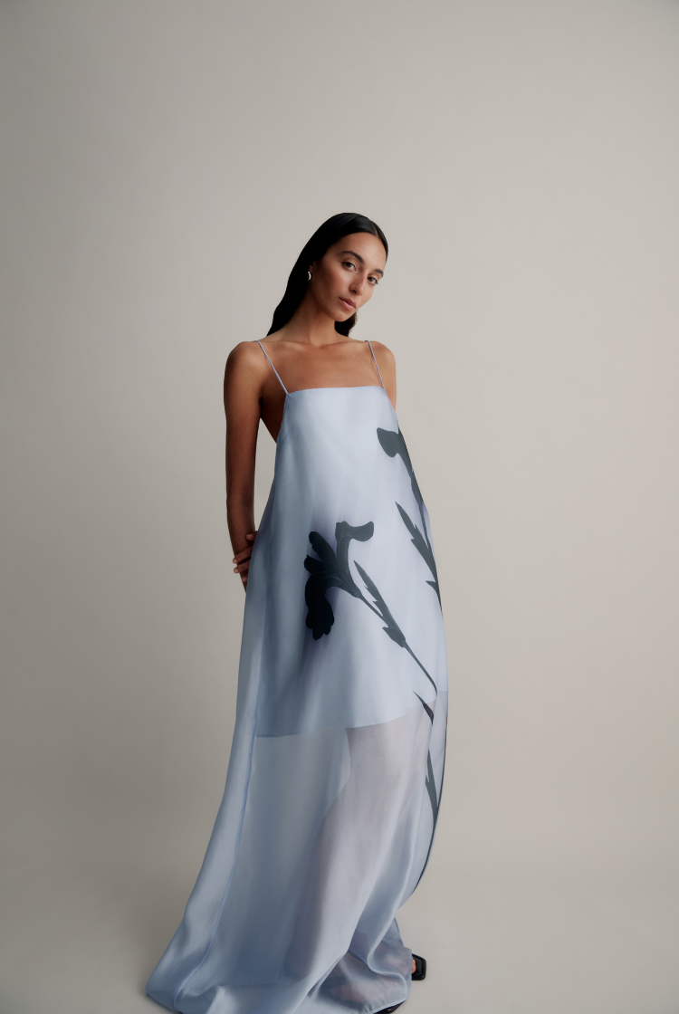Jade Dress | Blue Floral Print