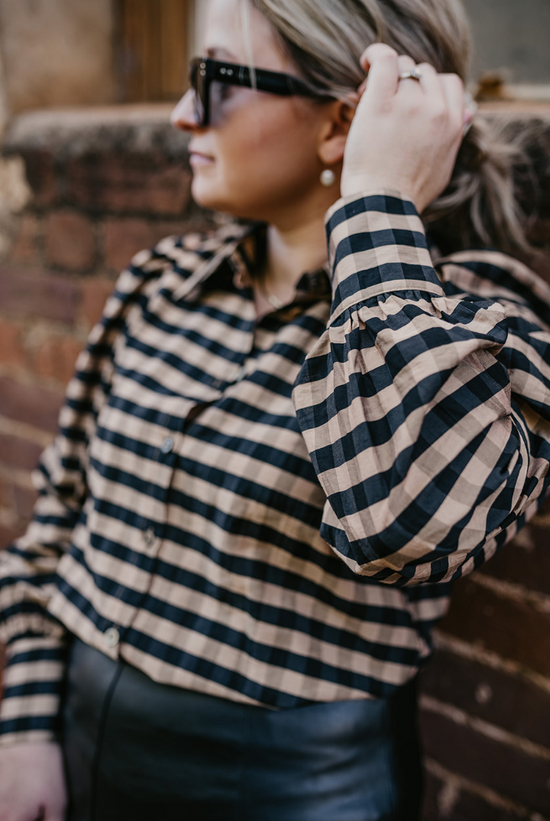 Mirage Top | Toffee / Black Check