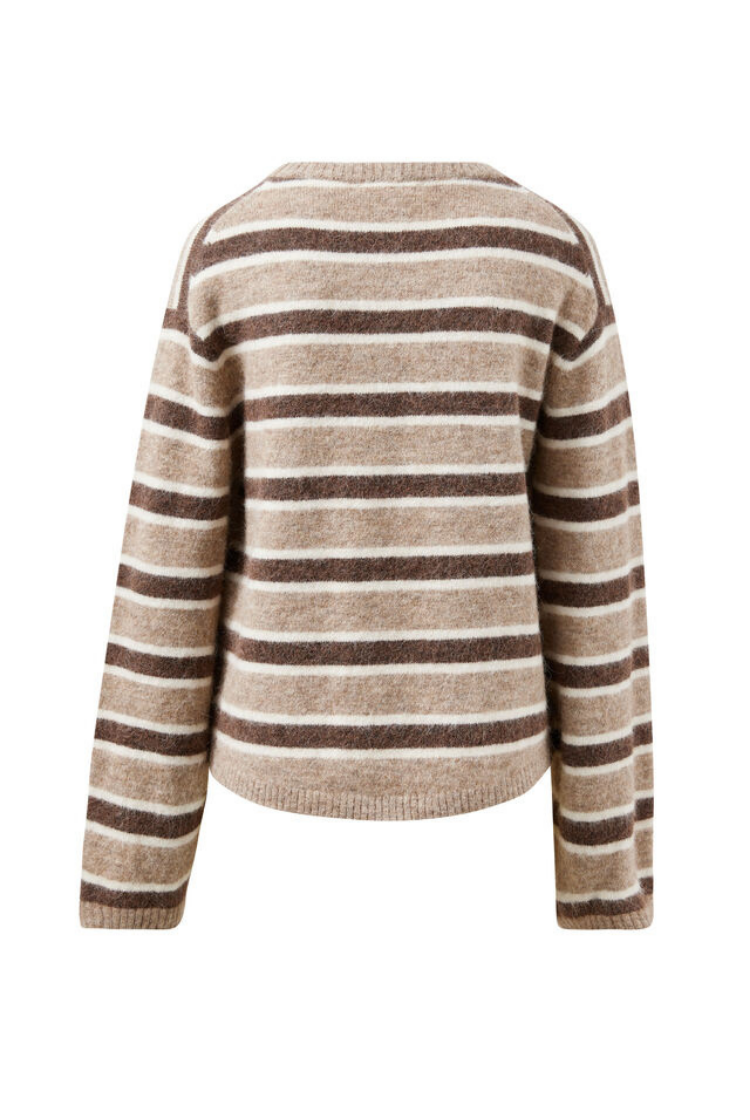 Bonnie Lofty Knit | Oat Marle Stripe
