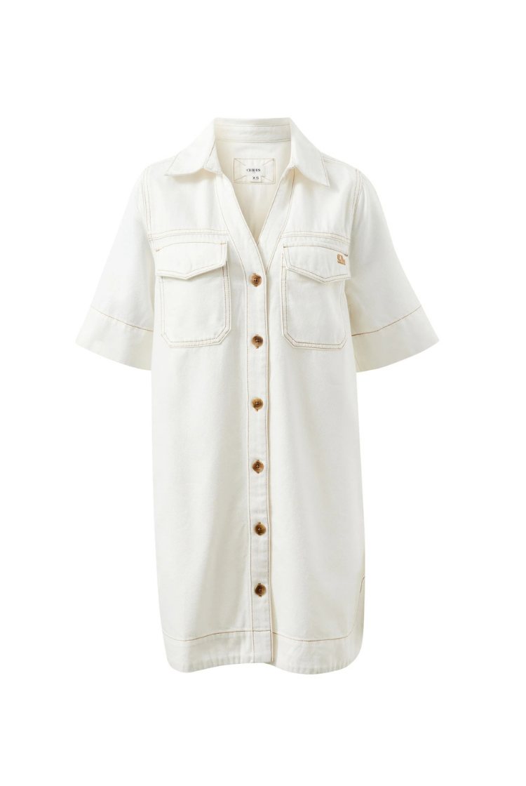 Bonnie Relaxed Shirt Dress | Fresh Ecru