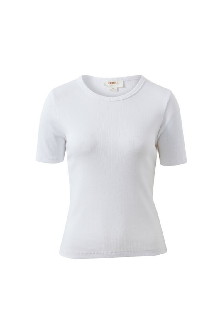 Luella Rib Tee | White