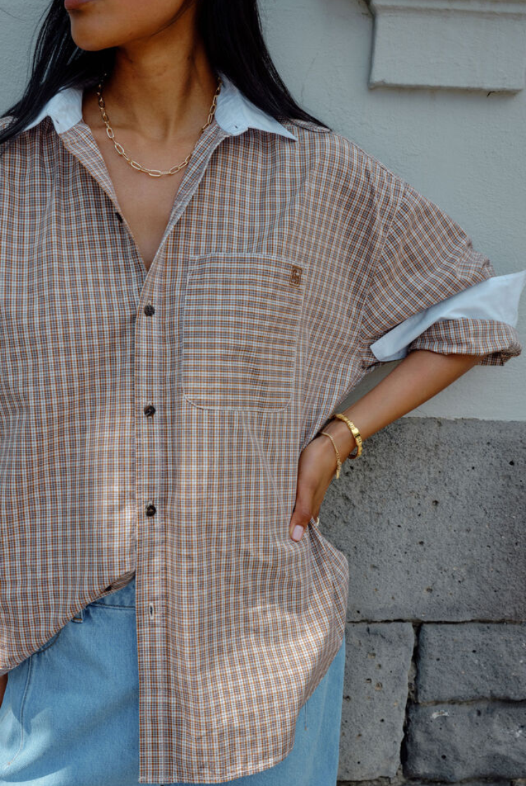 Peta Oversized Shirt | Toffee Check