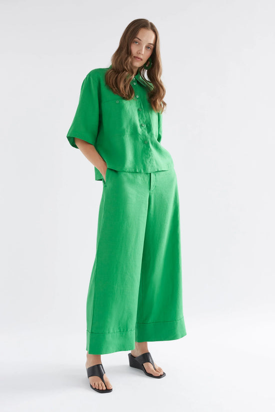 Anneli Linen Pant | Vine Green