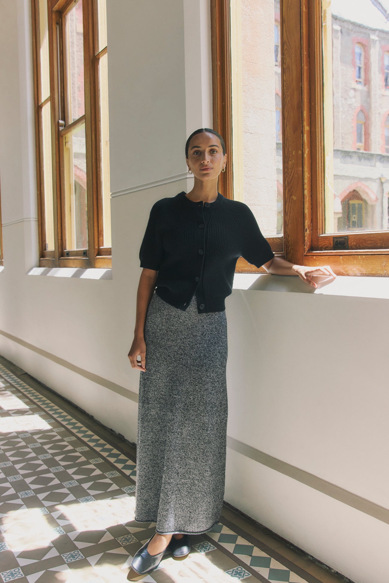 Lambswool Skirt | Black & White