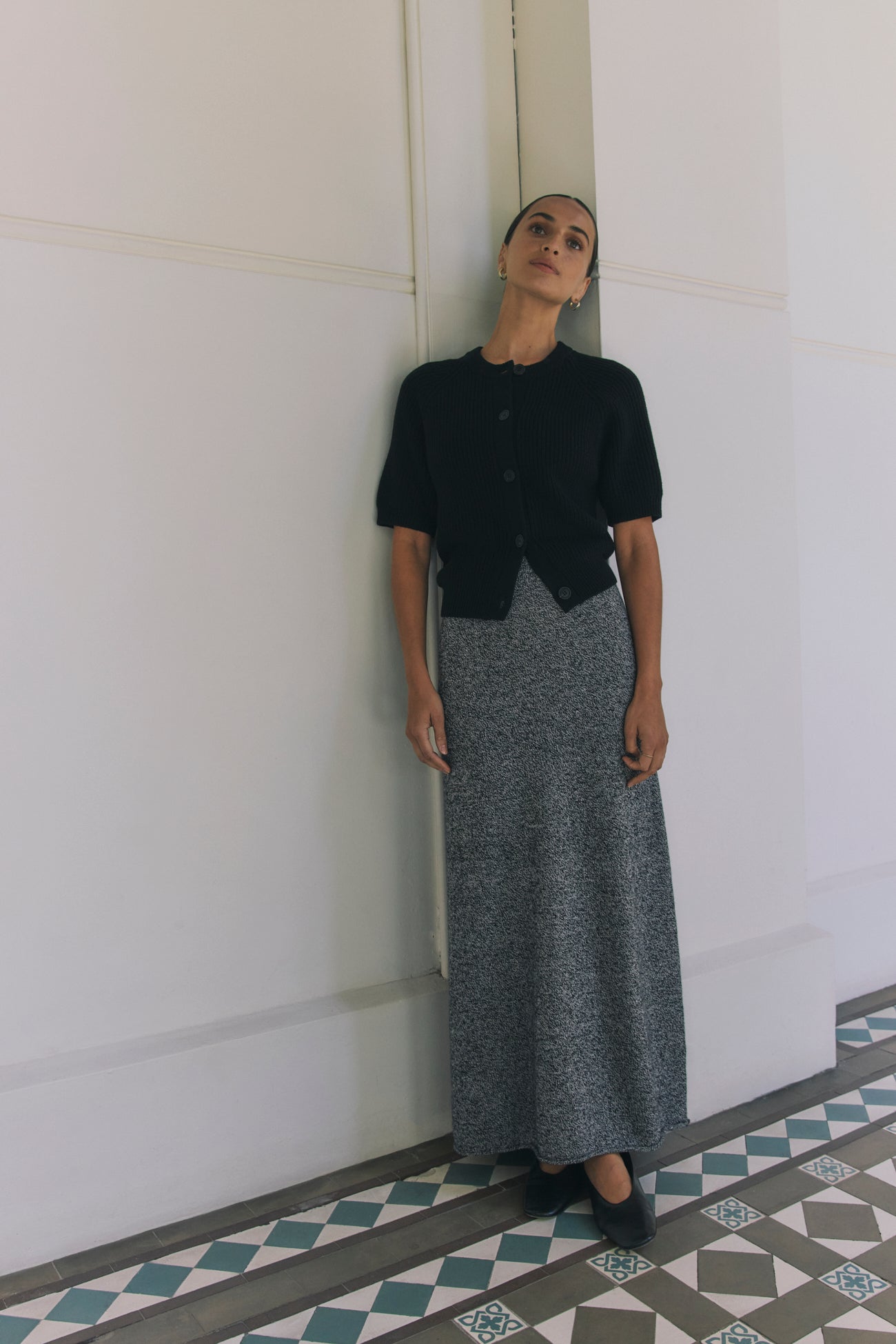 Lambswool Skirt | Black & White