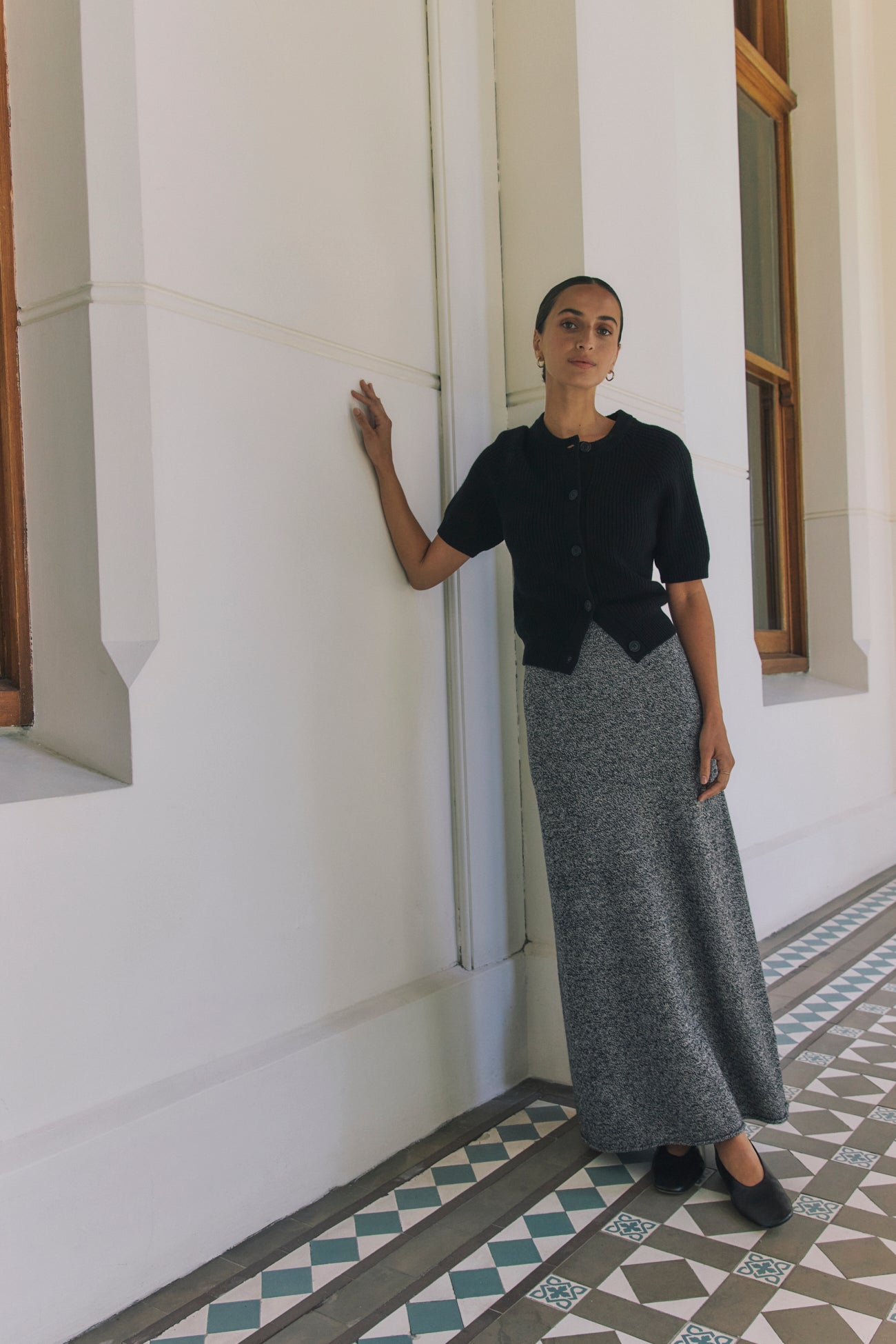 Lambswool Skirt | Black & White