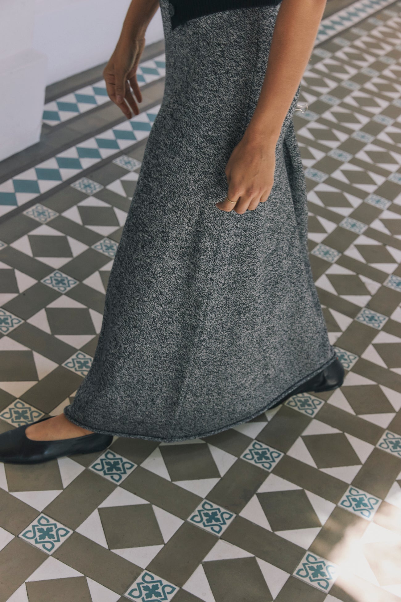 Lambswool Skirt | Black & White