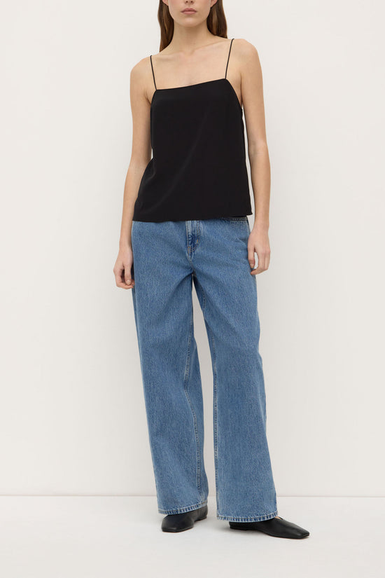 Aime Silk Tank | Black