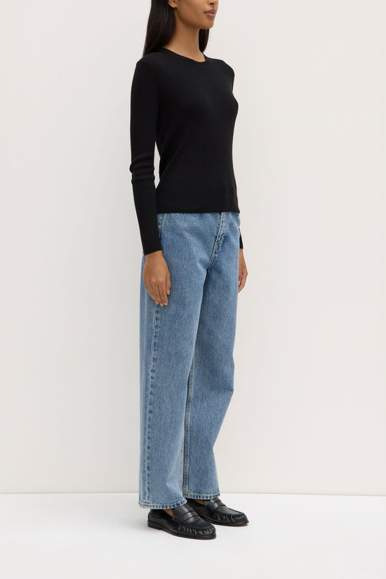 Amira Knit Long Sleeve Tee | Black