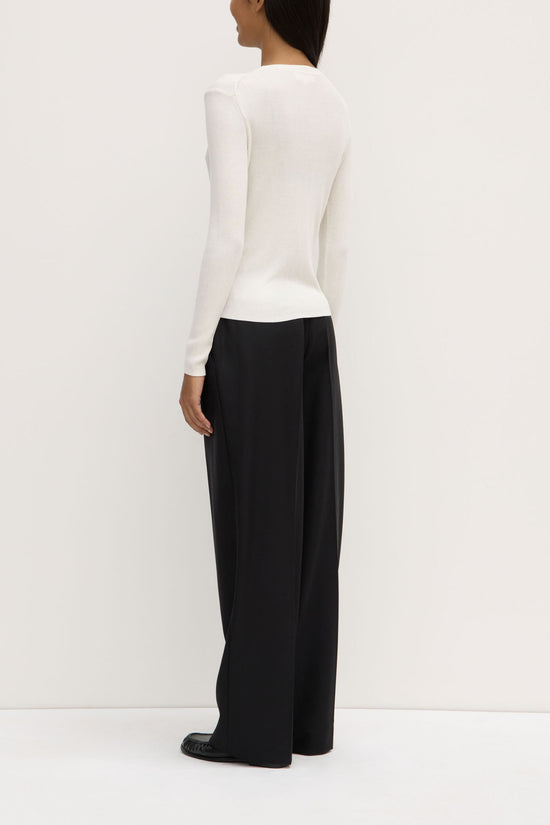 Amira Knit Long Sleeve Tee | Antique White