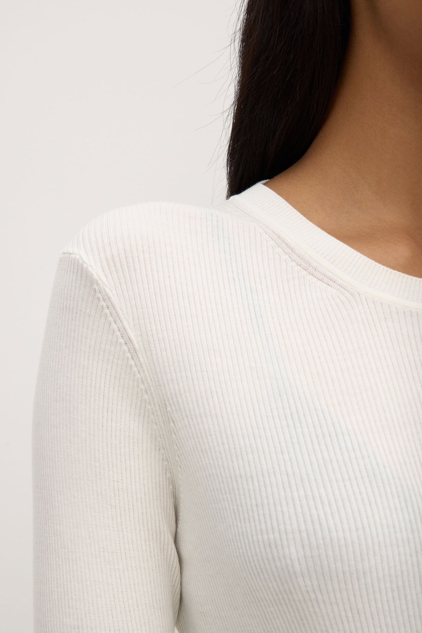 Amira Knit Long Sleeve Tee | Antique White