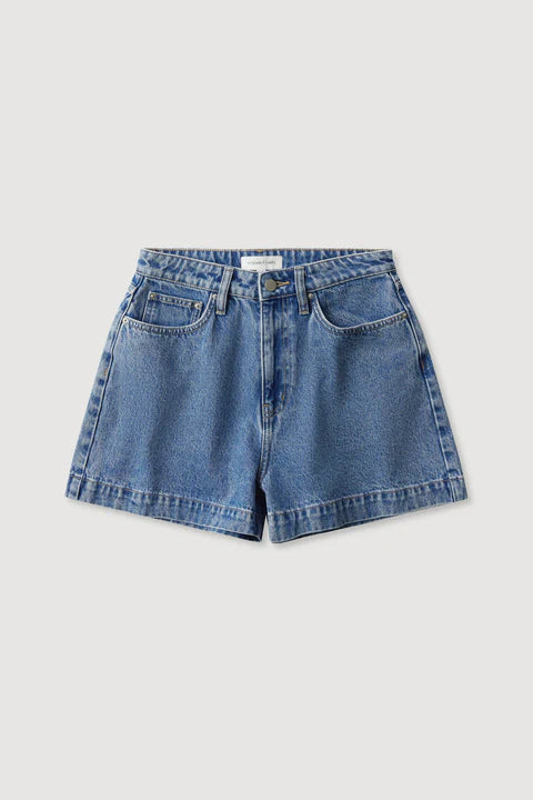Boxy Denim Short | Dark Stone