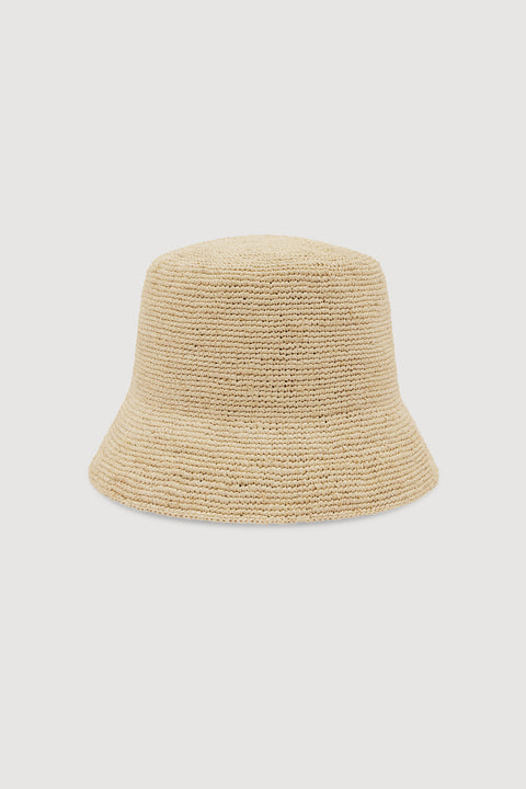 Raffia Short Brim Bucket Hat | Natural