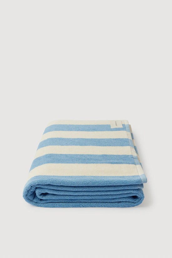 Signature Stripe Beach Towel | Skylar/ Cream