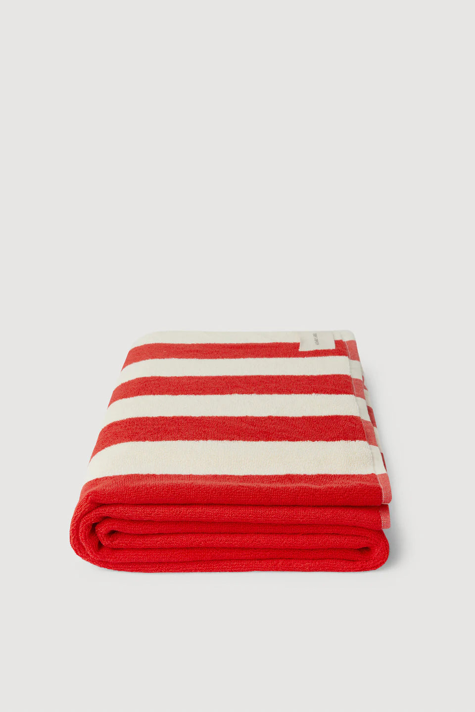 Signature Stripe Beach Towel | Chilli/ Cream
