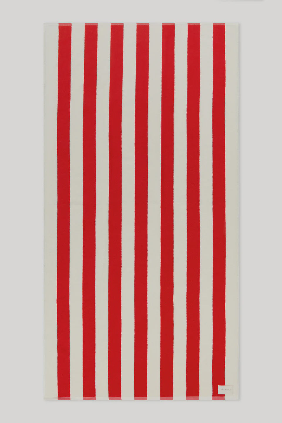 Signature Stripe Beach Towel | Chilli/ Cream