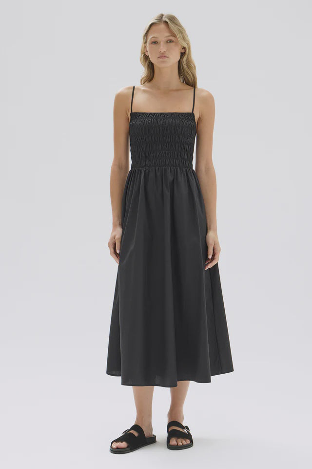 Aubrey Rouched Dress | Black