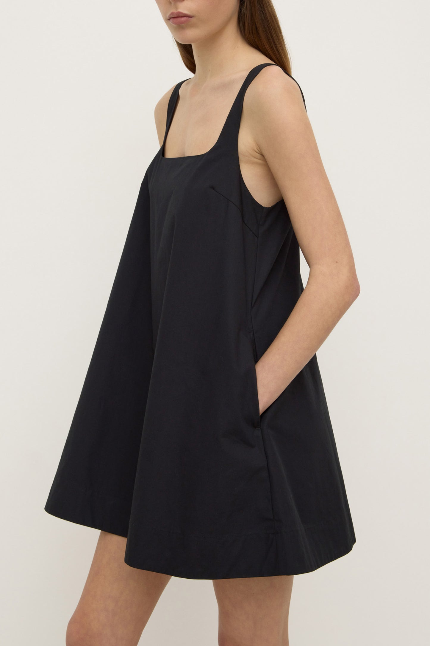 Becca Cotton Drill Mini Dress | Black