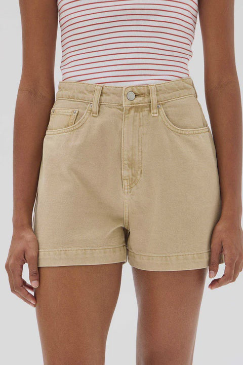 Boxy Denim Short | Tan