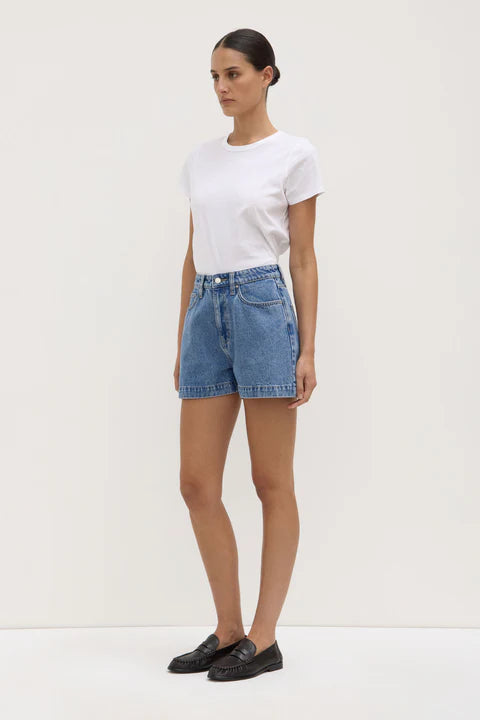 Boxy Denim Short | Dark Stone