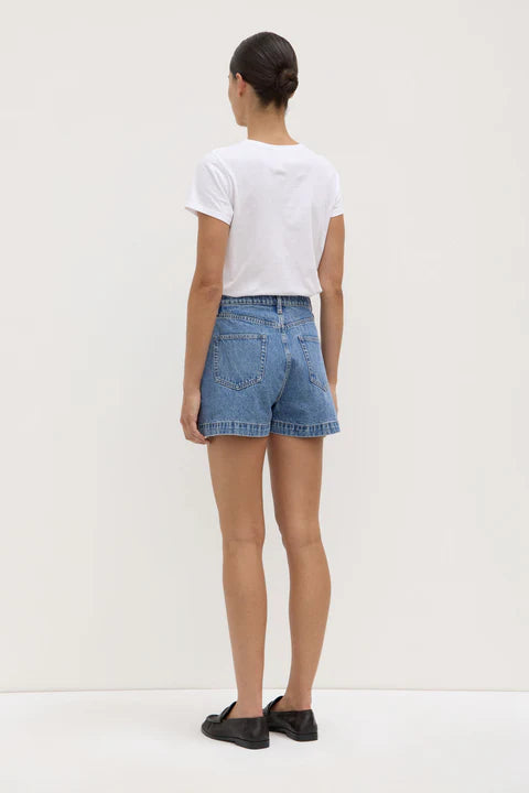 Boxy Denim Short | Dark Stone
