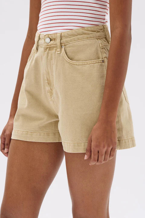 Boxy Denim Short | Tan