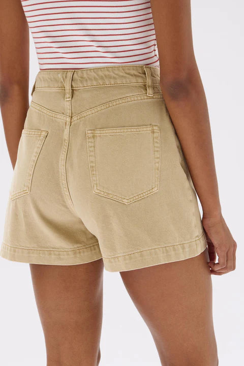 Boxy Denim Short | Tan