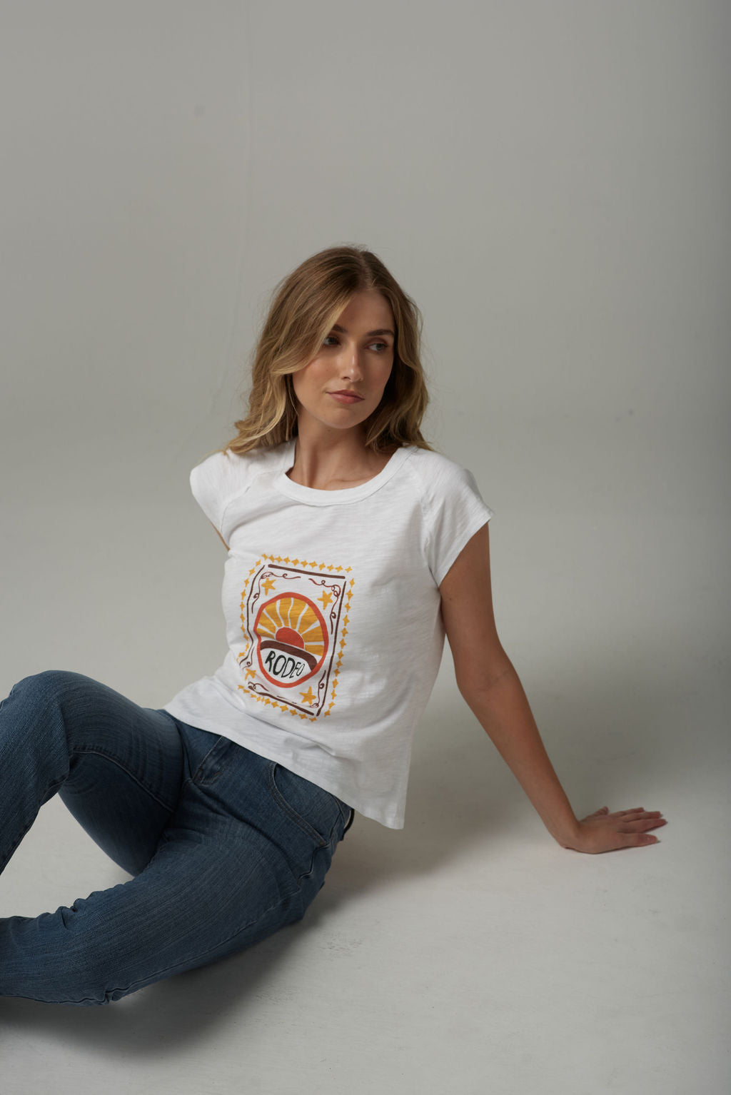 Rodeo Printed Tee | White