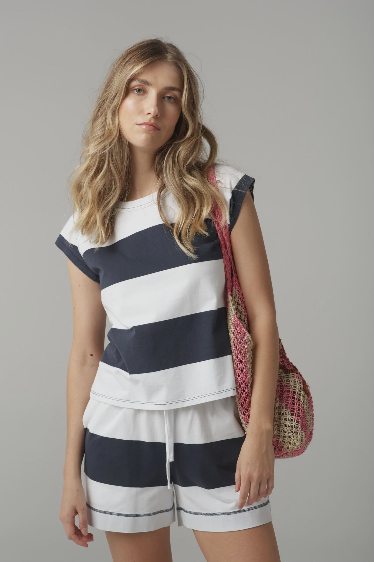 Stripe Shorts | White / Navy