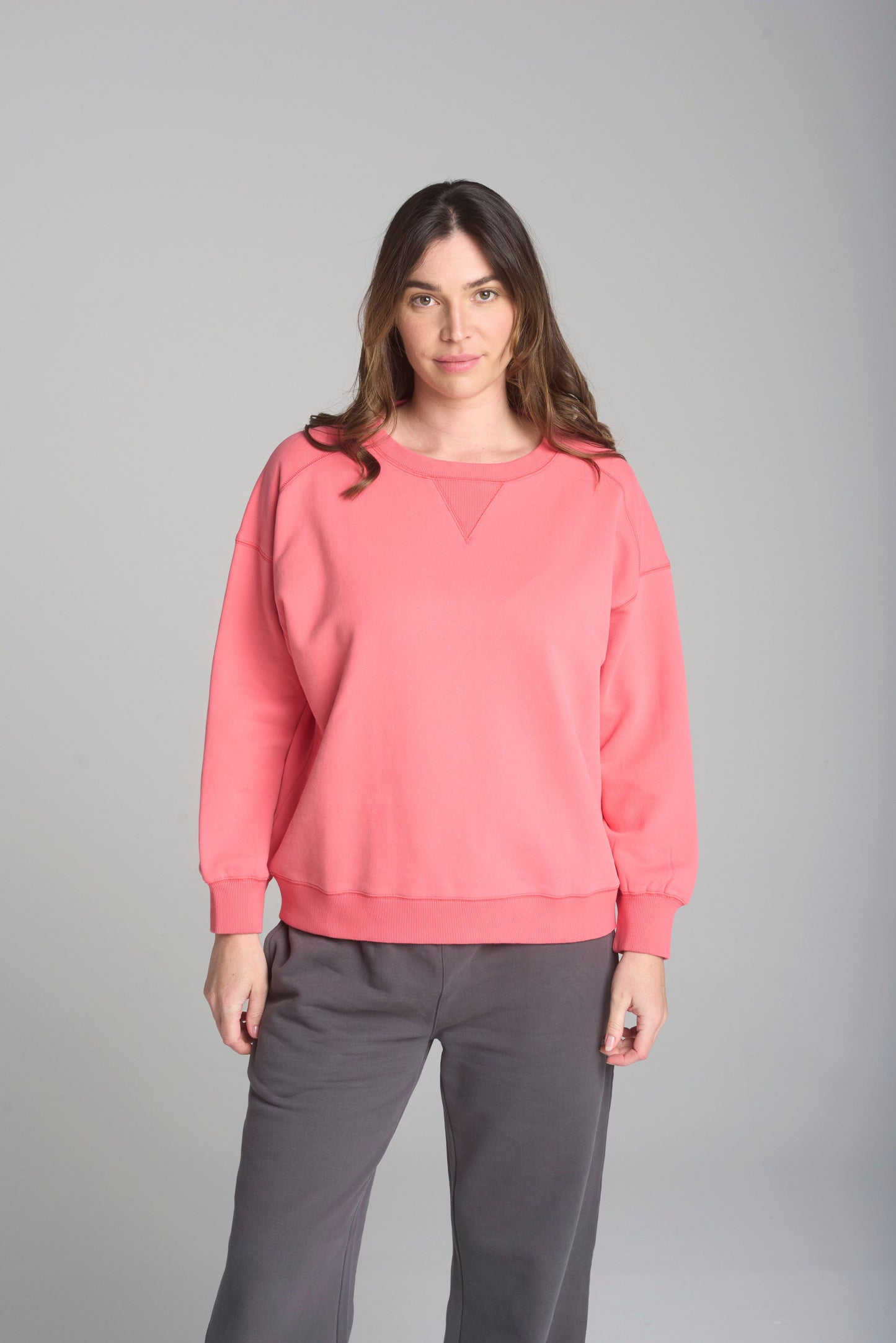 Oversized Panel Sweater | Coral