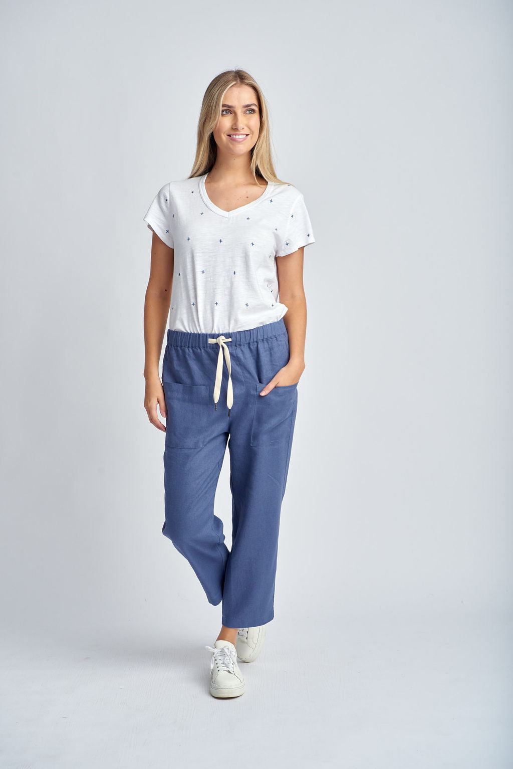 Casual Linen Pant | Denim