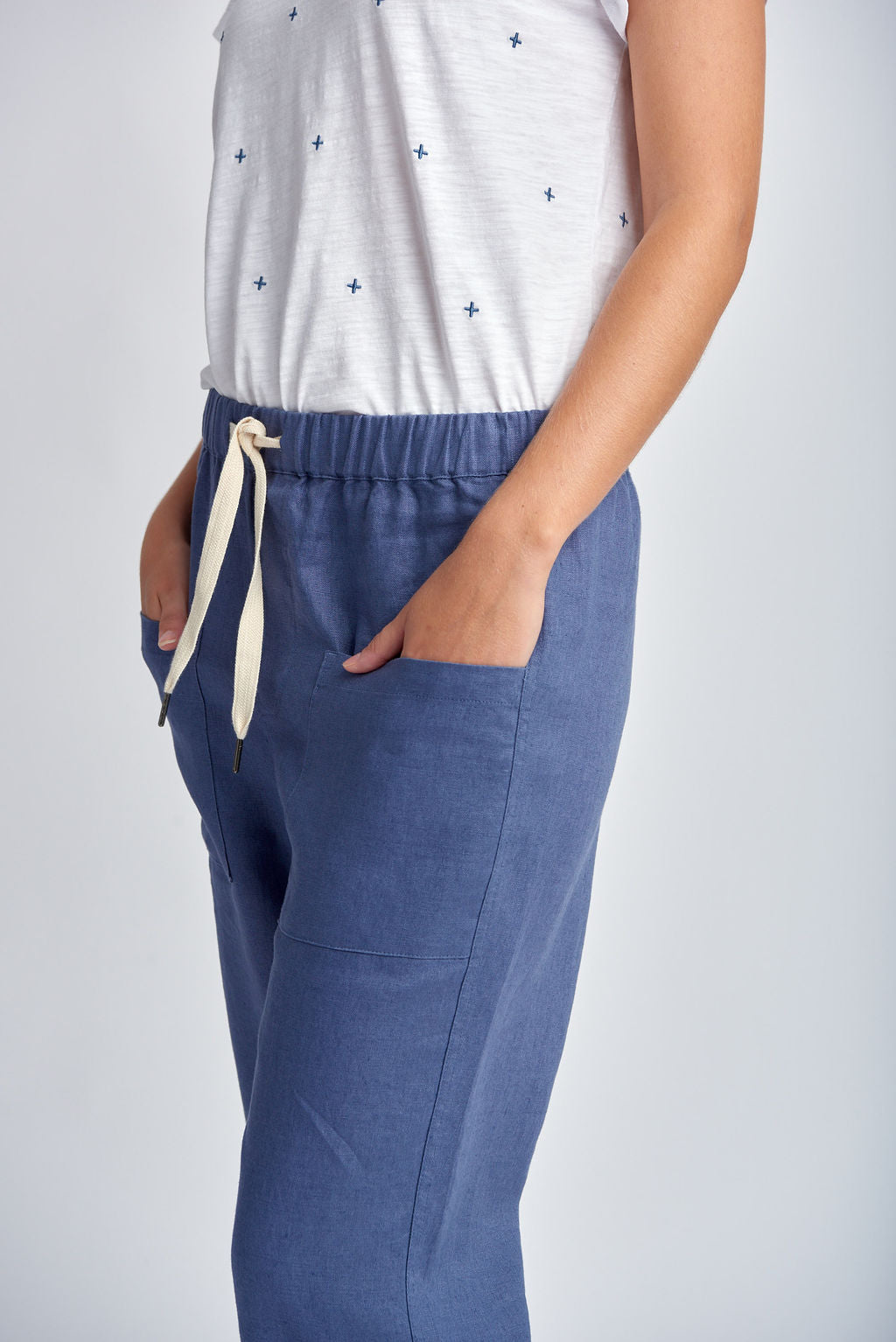 Casual Linen Pant | Denim