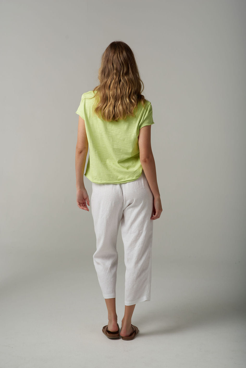 Linen Cropped Pant |  White
