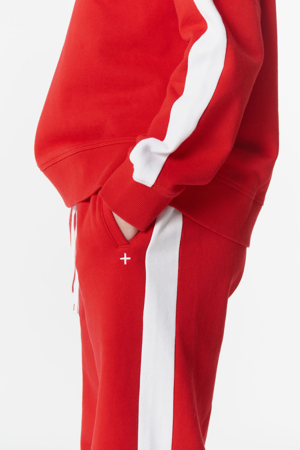 Stripe Trackie | Salsa / White