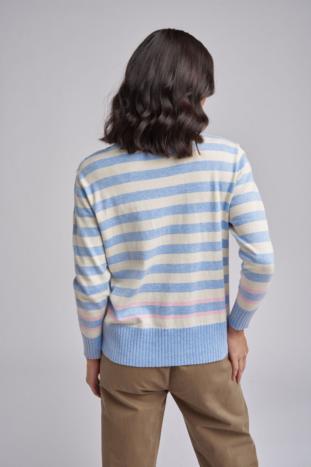 Stripe Knit Jumper | Skyline / Cream