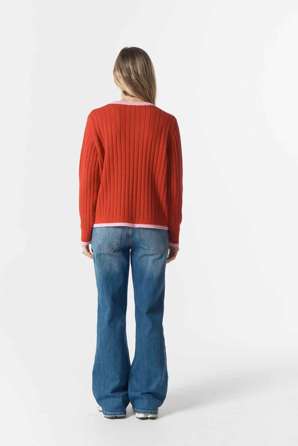 Glow V-Neck Knit | Scarlet
