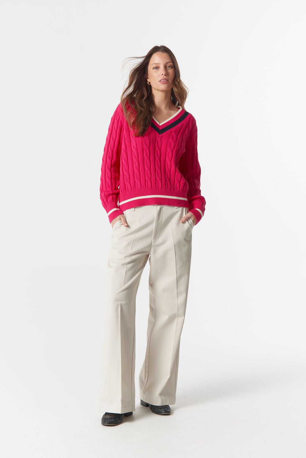 Cheeky Deep V Knit | Flamboyant