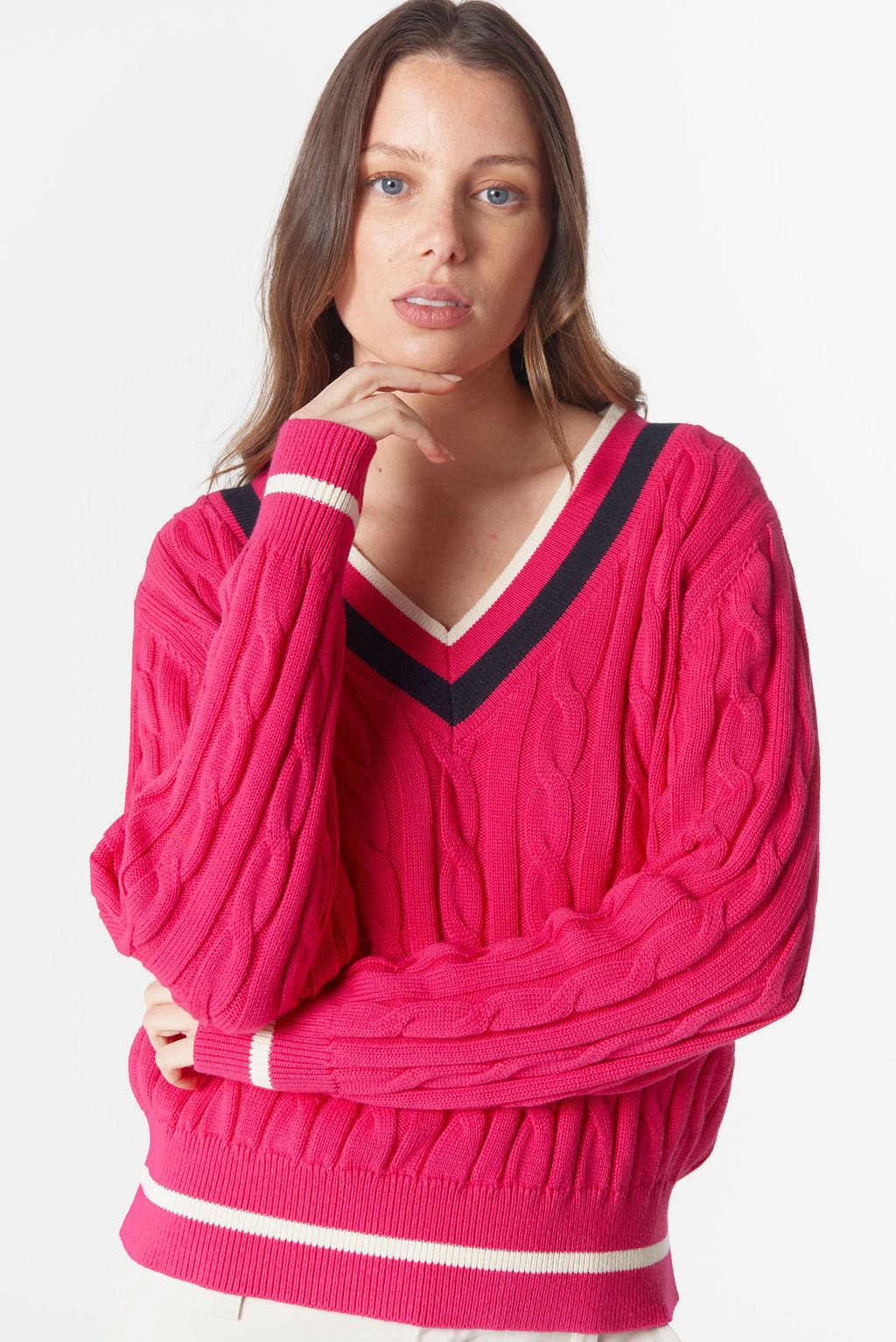 Cheeky Deep V Knit | Flamboyant