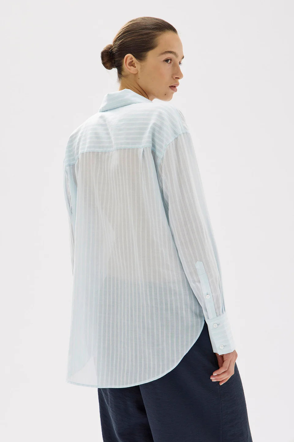 Cammy Stripe Shirt | Blue Haze / White
